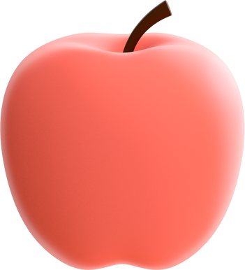 3D School Elements Object Apple